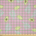 thumbnail image 2 of Ambesonne Exotic Fabric by the Yard Microfiber, Halved Avocado Tropical Leaf, 10 Yards, Pink Pale Yellow, 2 of 4