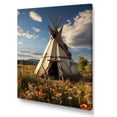 thumbnail image 2 of Designart "Serenity s Refuge Coral and Beige Native Tipi" Floral Wall Art Living Room, 2 of 5
