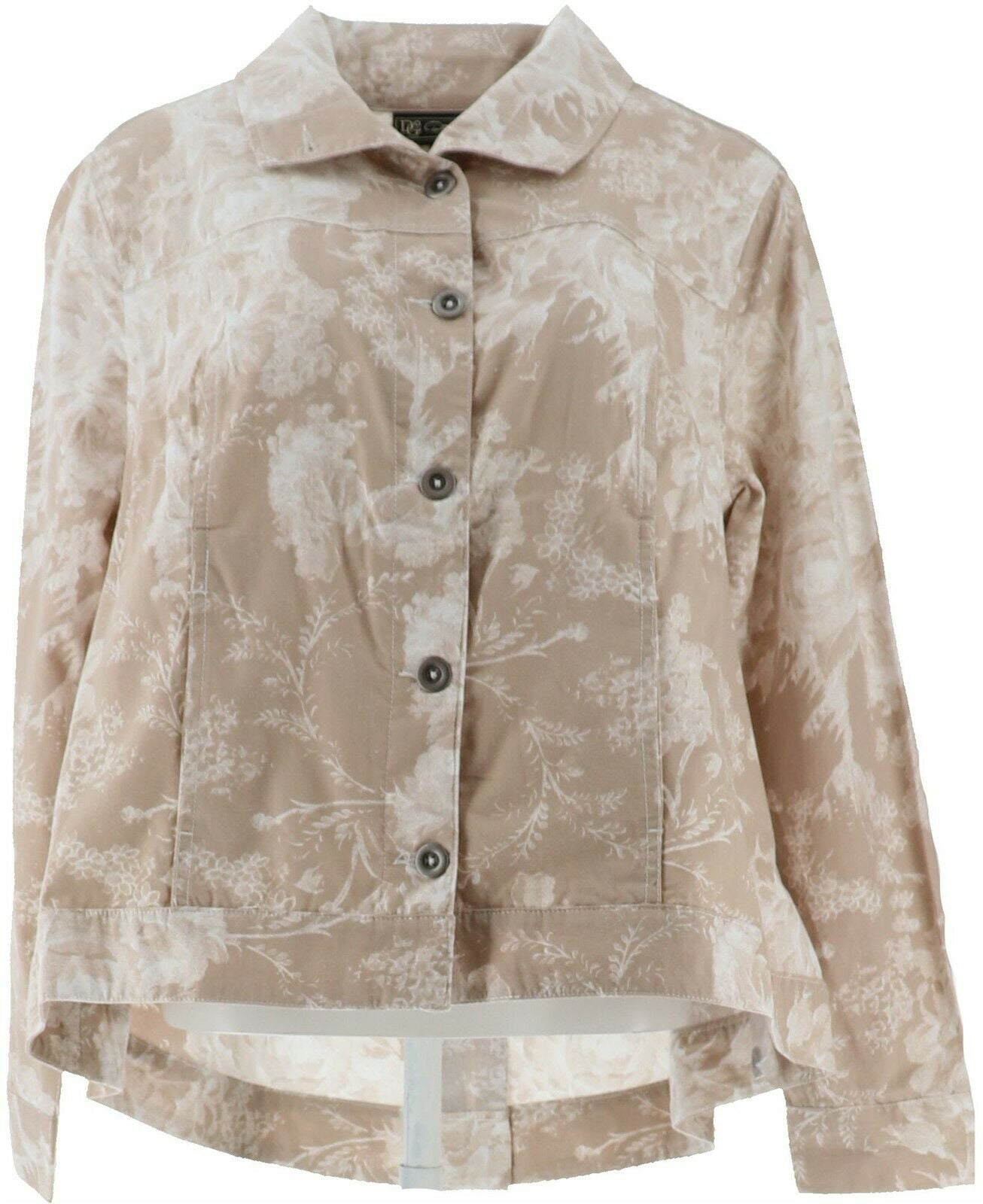 DG2 Diane Gilman SoftCell Denim Jacket Fashion Midtone Palm 1X NEW 697-419 DG2 Diane Gilman SoftCell Denim Jacket Fashion Midtone Palm 1X NEW 697-419