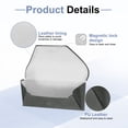 thumbnail image 4 of Uxcell Eyeglass Case 6.5" x 2.6" Leather Glasses Case for Women Men, Gray, 4 of 7