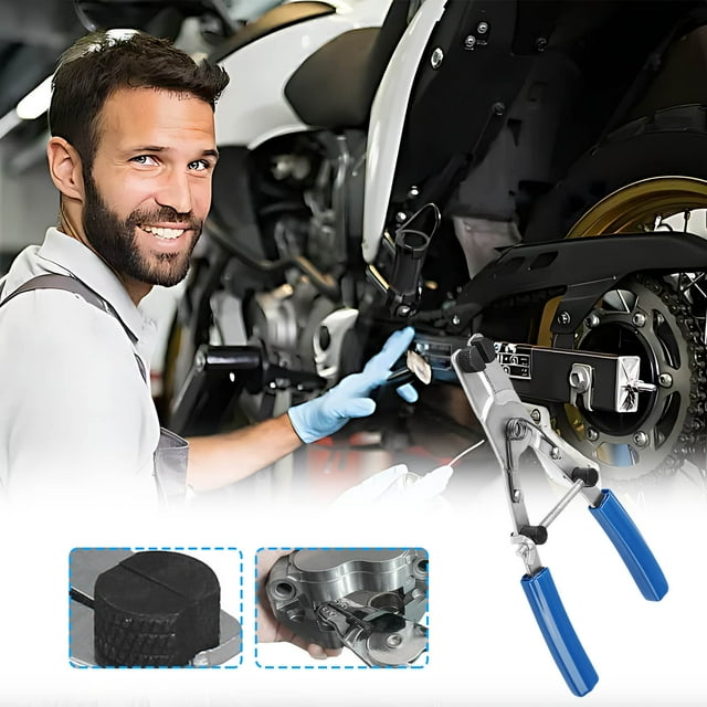 Fiudx Alicates para Extraer Pistones de Freno de Motocicleta, Construcción Metálica Resistente, Mango Ergonómico Antideslizante, Extracción Eficiente de Pistones, Mantenimiento de Vehículos Todoterre