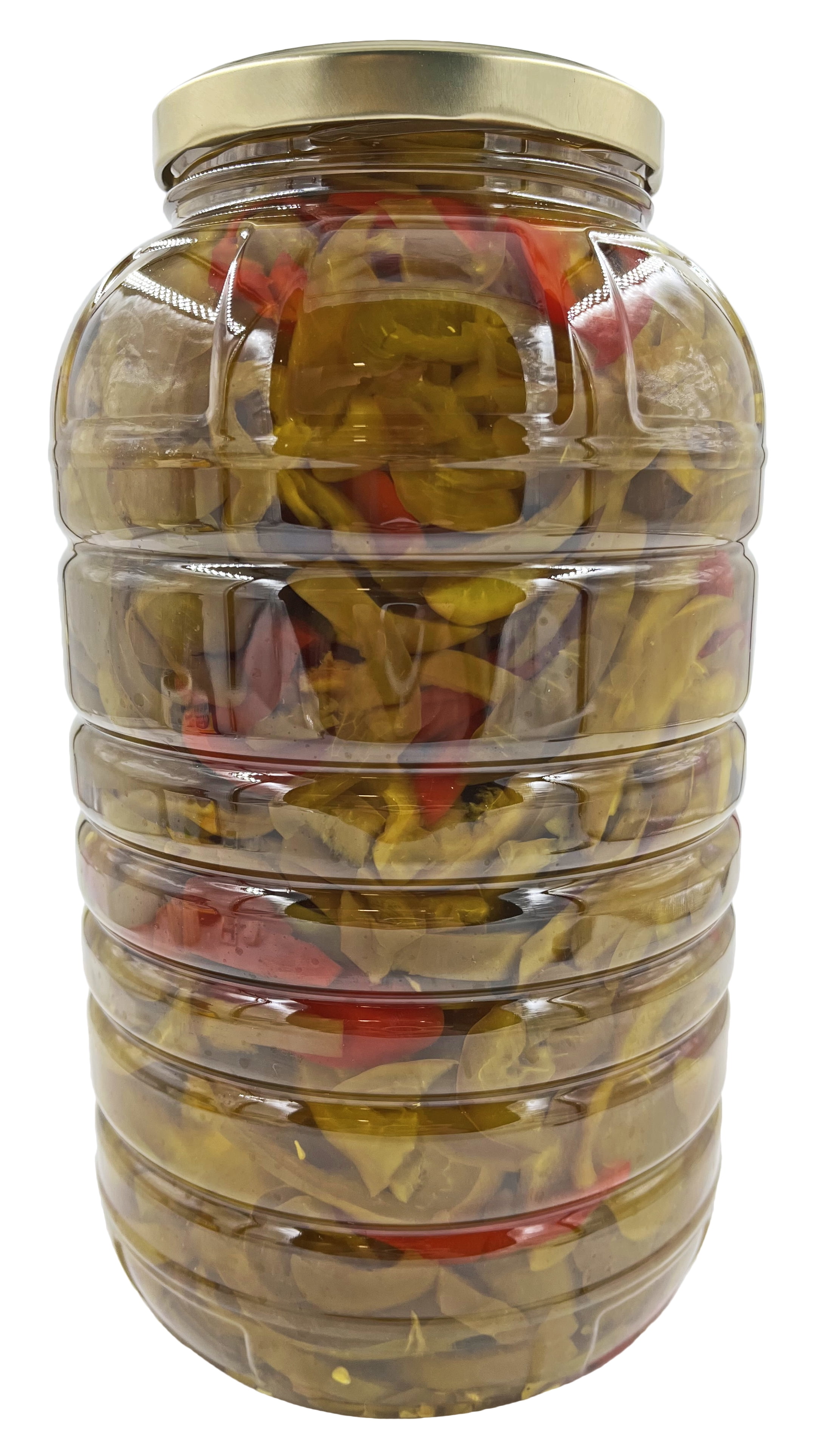 Supremo Italiano Red and Green Sweet Pepper Strips | Kosher | 1 Gallon