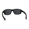 thumbnail image 2 of Xloop Mens Rectangle Warp Around Plastic Sport Sunglasses Matte Black, 2 of 4