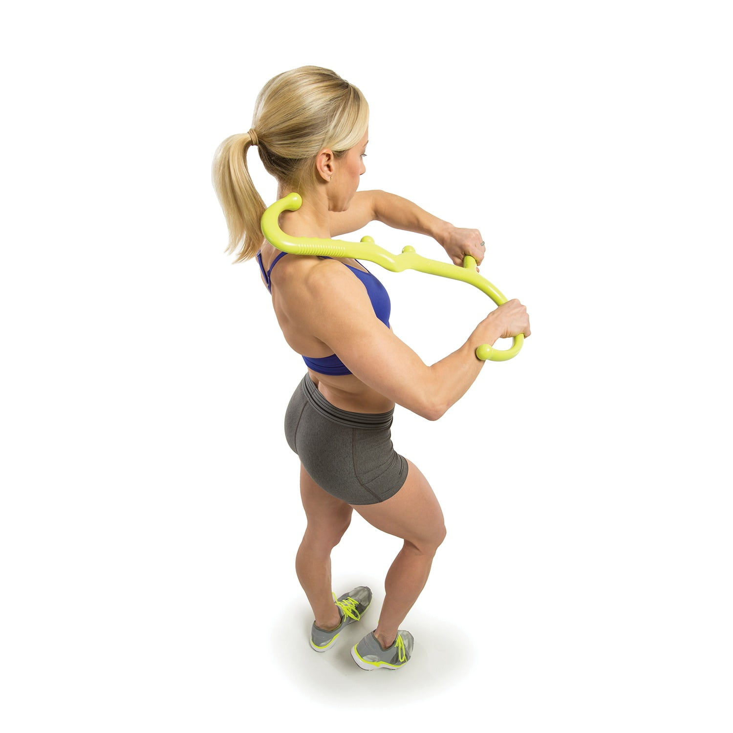 GoFit Exercise Massage Hook for Back Pain and Muscle Soreness Relief (Green)