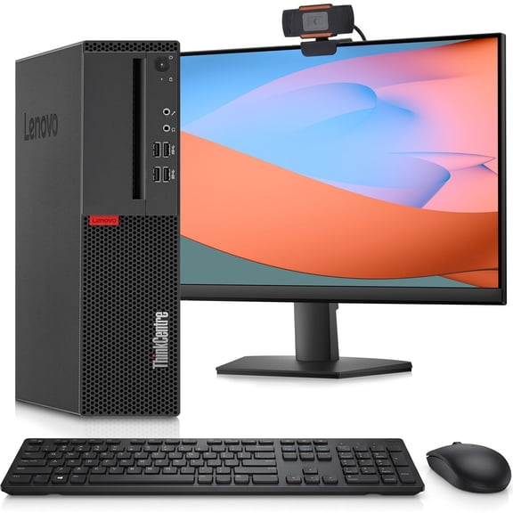 Restored Lenovo ThinkCentre SFF, Intel Core i5 6th Gen, 16GB DDR4 RAM, 512GB SSD, 22" LED Monitor, Webcam, Wireless keyboard and Mouse, Windows 11 Pro, Business Desktop Computer
