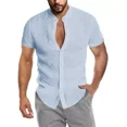 thumbnail image 1 of Camisa De Lino Hombre Caballero Moda Casual Italia, 1 of 8
