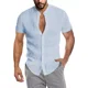 thumbnail image 1 of Camisa De Lino Hombre Caballero Moda Casual Italia, 1 of 8