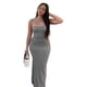 thumbnail image 4 of Vestido Largo Minnieouse ajustado, Ropa de fiesta, Sin mangas, Piel multicolor, Gris/M, 4 of 6