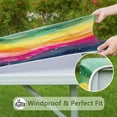 thumbnail image 6 of Colorful Tie Dye Wave Pattern Square Fitted Tablecloth with Elastic Edge,Square Table Cover,Washable Elastic Table Cover for Home Kitchen Party Decor 36"x36", 6 of 6