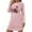 Pink, variant on Fengactive Christmas Nightgown for Women 2025 Funny Printed Casual Round Neck Loose Long Sleeve Sleepwear