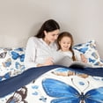 thumbnail image 5 of Homewish Retro Rustic Butterfly Full Size Comforter Sets,Bohemain Style Bedding Comforter Set,White Blue Bedding Sets For Kids,Super Cozy Room Decor Reversible,3 Pieces, 5 of 8