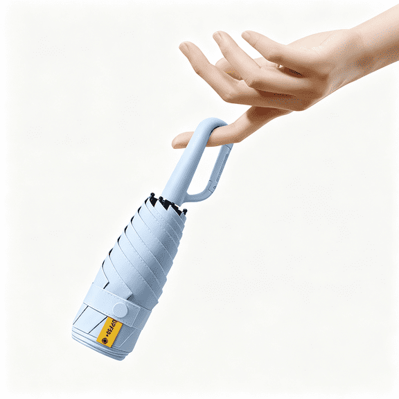 GASTROPOD Mini Travel Folding Umbrella with Carabiner Handle for Women Men Kids/Lightweight Portable Compact/Small Parasol/Uv Protection/Upf50 /6Ribs/Sun Rain/Fits in Pocket Car Purse