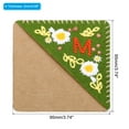 thumbnail image 2 of Marcador de esquina bordado personalizado en forma de flor, verde, letra m, 2 of 7