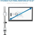 thumbnail image 4 of TEMOGU-Single LCD LED Monitor Mount Stand with Adjustable Arm for 13"-32" Monitor with Desk Clamp and Grommet Mounting Options in The Box - SA-D28-White, 4 of 4