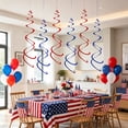 thumbnail image 4 of Patriotic Hanging Swirl Decorations Ceiling Streamers for 4th of July Independence Day Party, 30 Piece Reusable Plastic Set, 4 of 6