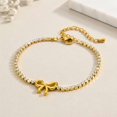 thumbnail image 4 of VNOX Stainless Steel Gold Bow Tennis Bracelet, Sparkling Adjustable Bracelet for Birthday Gift, 4 of 7