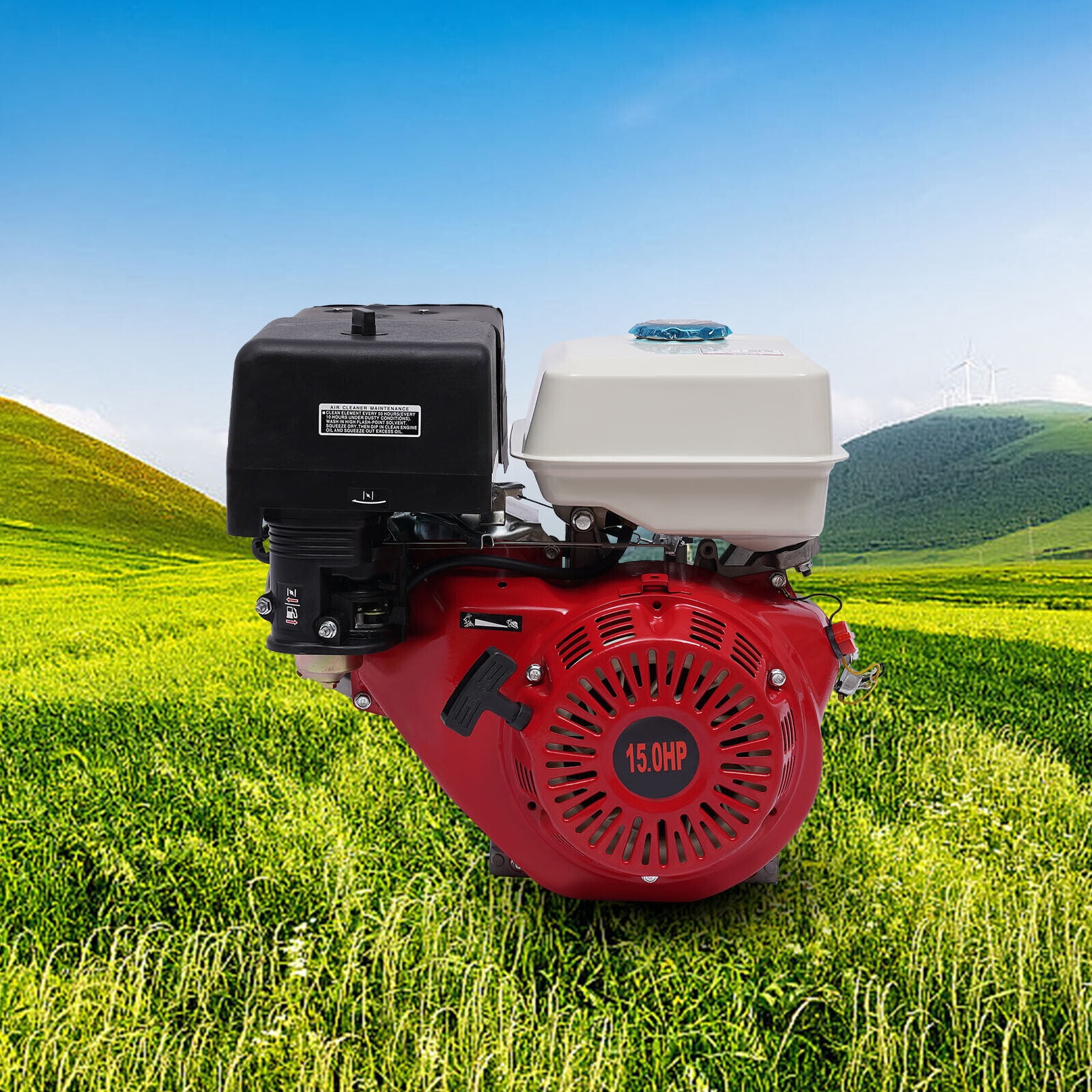 15HP 420cc Gasoline Engine - 4-Stroke OHV Motor with 9700W Power for Generators, Pumps & Farm Equipment