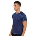 thumbnail image 4 of inhzoy Men's Athletic T-Shirt Quick Dry Workout Gym Sports Tee Tops Dark Blue XL, 4 of 7