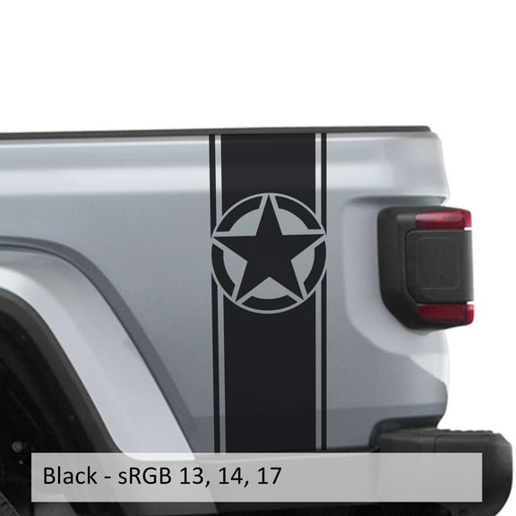 Collectible Decals Alpha Romeo Star Bedside Stripe Graphic Decal Set - Fits Jeep Wrangler JL/Jeep Gladiator JT 2018 