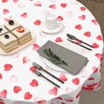 thumbnail image 4 of Valentine''s Day Tablecloth 70 Inch Round Romantic Pink and Red Love Hearts Table Cloth Valentines Day Table Cover for Party Kitchen Dining Room Home Decor, 4 of 6