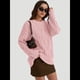 thumbnail image 4 of Suéteres de Cuello Redondo de Punto Extragrandes para Mujer Rosa S, 4 of 6