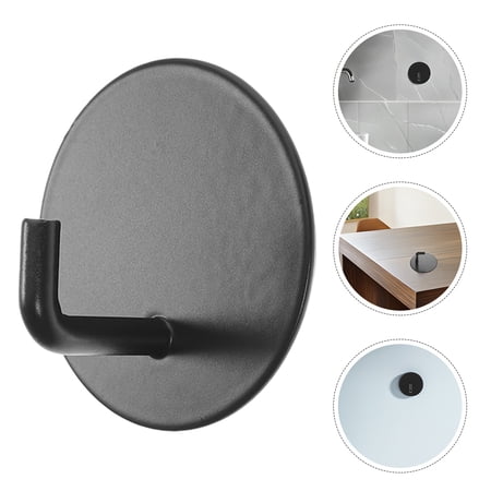 WHAMVOX Black Adhesive Clothes Hooks for Home Use Strong Sticky Wall Hooks Easy Installation Stainless Steel 4pcs