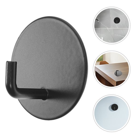 WHAMVOX Black Adhesive Clothes Hooks for Home Use Strong Sticky Wall Hooks Easy Installation Stainless Steel 4pcs