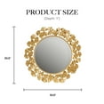 thumbnail image 4 of Martha Stewart Eden Gold Gingko Leaf Round Wall Mirror 30.5" in Gold, 4 of 6