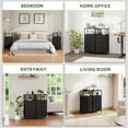 thumbnail image 4 of Eunos Black Dresser for Bedroom, 4 Drawer Nightstand with Charging Station, LED and Open Shelf, 4 of 8