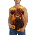 thumbnail image 1 of Fotbe Vintage Sunflower Cow A Men's Camiseta sin Mangas Estampada para Hombres, Playera Casual para Gimnasio, Entrenamiento, Playa-X-Large, 1 of 7