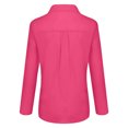 thumbnail image 5 of HOWPAY Dress Shirts for Women Long Sleeve Button down Collared Blouses Tops Solid Color Loose Dressy Casual Lightweight Fall Clothes Hot Pink XXXL, 5 of 9