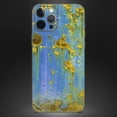 thumbnail image 4 of DesignSkinz Blue Metal with Gold Rust Full-Body Skin Decal Wrap Cover for iPhone 15 Pro, 4 of 9