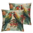 thumbnail image 2 of Acheng Summer Pillow Covers Set of 2 Parrots Sea Beach Hawaiian Palm Tree Banana Leaf Flowers Pillows Hawaiian Summer Tropical Island Cushion Case Outdoor Home Decoration White, 2 of 6