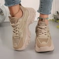 thumbnail image 3 of Pandaie Women's Chunky Sneakers Fashion Platform Casual Dad Shoes Comfortable Sport Work Gym Athletic Walking Running Shoes Khaki 7, 3 of 8