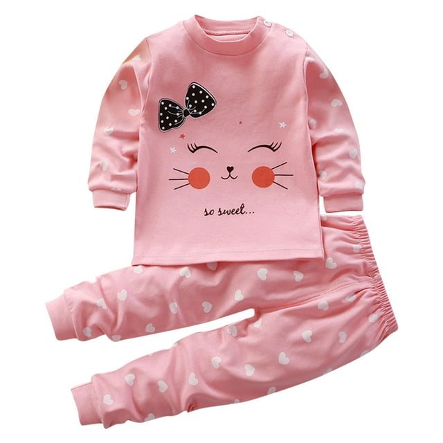 Pisexur Tenue d'Automne pour Bébé Fille Garçon, Ensemble 2 Pcs, Ensembles de Pyjamas pour Tout-Petit Bébé, Chandails à Col Rond à Manches Longues et Pantalons, Mode Décontractée, Ensemble de Vêtements de Nuit en Coton pour Garçons, 3 Mois à 6 Ans