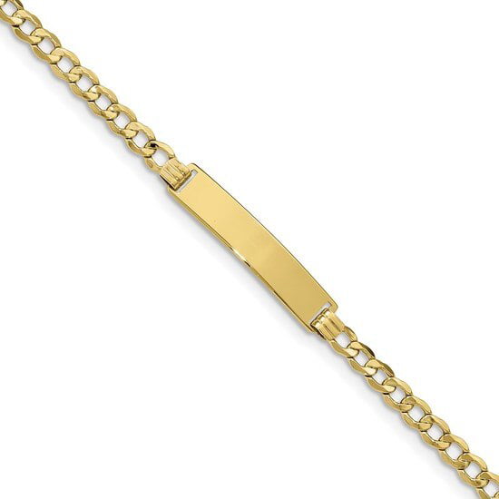 Jewelry Bracelets ID Bracelets 10k Semi-solid Curb Link ID Bracelet