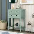 thumbnail image 3 of TREXM Narrow Console Table – Slim Sofa Table with Three Storage Drawers and Bottom Shelf, Space-Saving Entryway & Living Room Furniture, 3 of 10