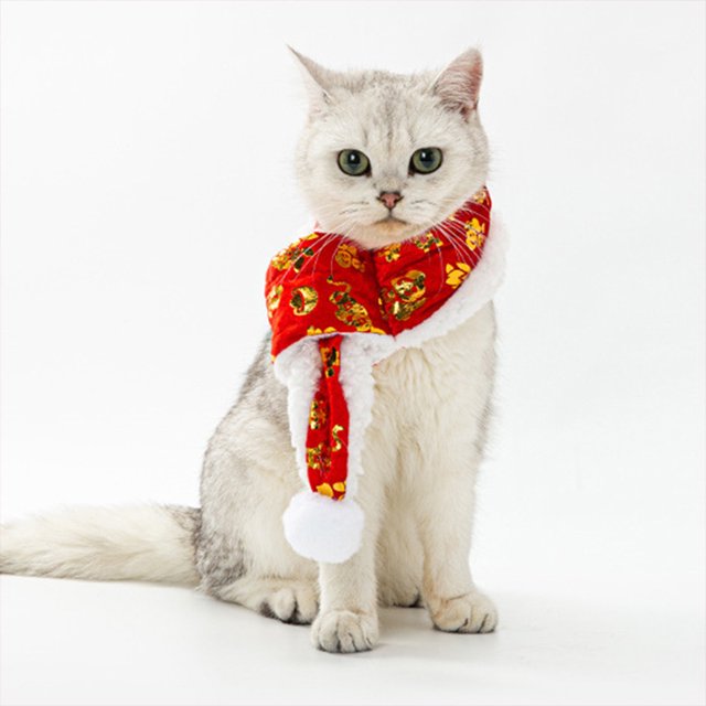 Plush Pet Scarf With Red Envelope Chinese New Year Style Warm Soft Comfortable Decorative Collar For Cats Dogs Photo Prop