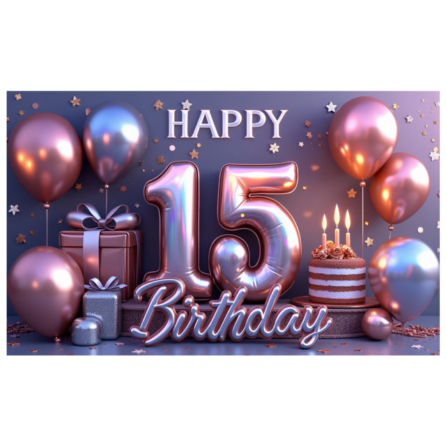 Pink Theme Happy Birthday Banner Decorative Stars Balloons Cake for Birthday Party Indoor Celebration