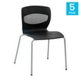 thumbnail image 2 of Flash Furniture HERCULES Series Plastic Stack Chair with Lumbar Support Black 5 Pack (5RUTNC618BK), 2 of 9