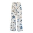 thumbnail image 6 of WTOBBY Women's Printed Wide Leg Pants with Floral Design High Waist Drawstring Loose Casual Trousers and Side Pockets for Summer Style ,Sky Blue XL, 6 of 6