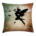 thumbnail image 1 of Apartment Decor Throw Pillow Cushion Cover, Black Fairy with Angel Wings Butterflies and Sun like Alluring Round Light, Decorative Square Accent Pillow Case, 24 X 24 Inches, Multicolor, by Ambesonne, 1 of 2