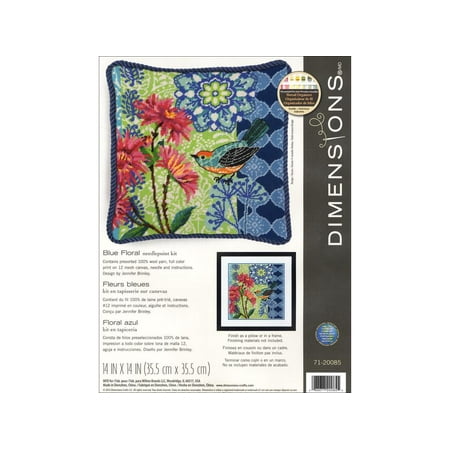 Dimensions Needlepoint Kit 14x14 Blue Floral - Walmart.com