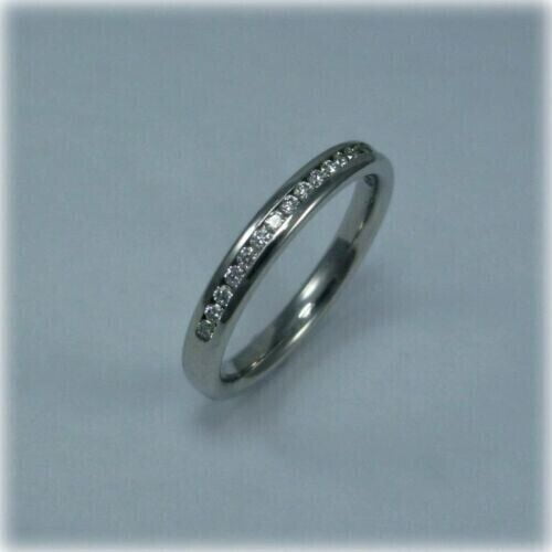 2Ct Round Cut Natural Moissanite Eternity Band Ring in 14K White Gold Plated