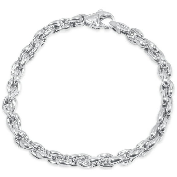 Pompeii Men's Designer Cable Link 14k Gold (38gram) or Platinum (61gram) 6.5mm Bracelet