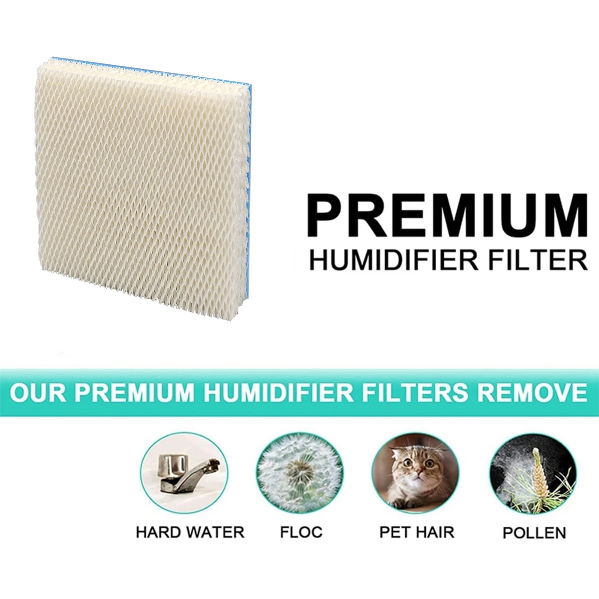 4Pcs Replacement Humidifier Wicking Filter Compatible with Honey Well HFT600 Humidifier Filter T HEV620 & HEV615 Series HEV615B HEV615W HEV620B HEV620W HEV-615W