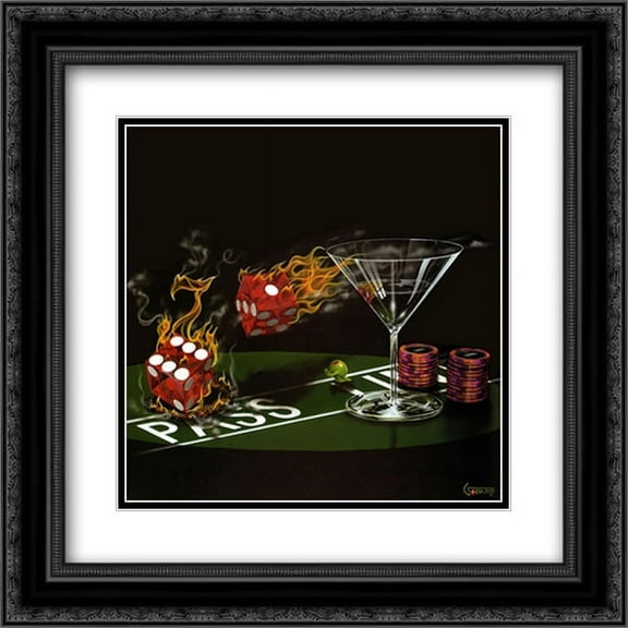 Praying for Seven 2x Matted 16x16 Black Ornate Framed Art Print by Michael Godard