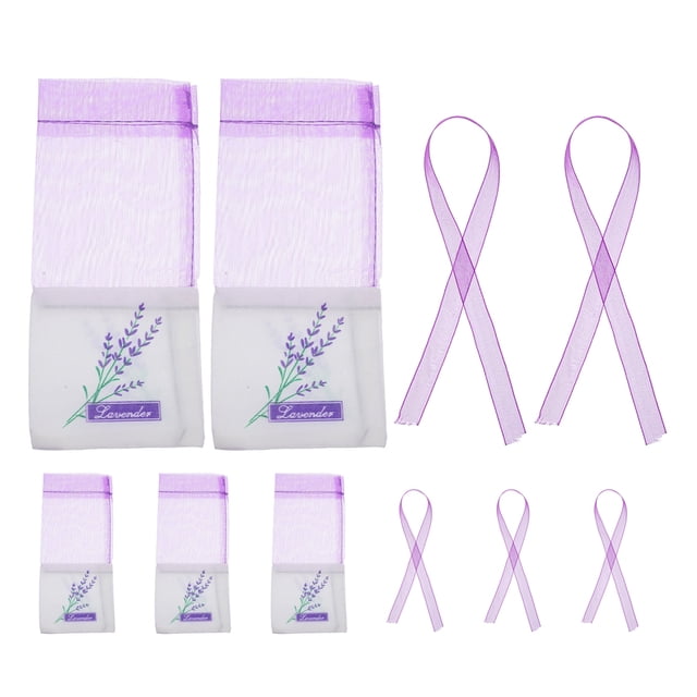GOOHOCHY 5 bolsitas vacías de lavanda para aromatizar el hogar y organizar cajones con flores secas y hierbas. Pequeñas bolsas de tela con cierre de cordón.