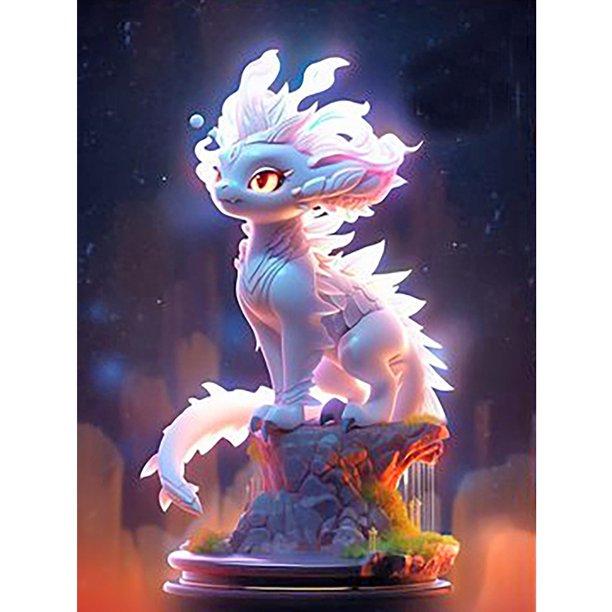 5D DIY Con Taladro Kit Dragón Luminoso Del 30x40cm