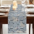 thumbnail image 3 of Table Runners 72 Inches Long Dress Scarves, Blue Seaports Farmhouse Kitchen Table Runner, Coffee Tablerunners, Vintage Ocean Anchor Shark Farmhouse Wood 14x72 Inch, 3 of 9